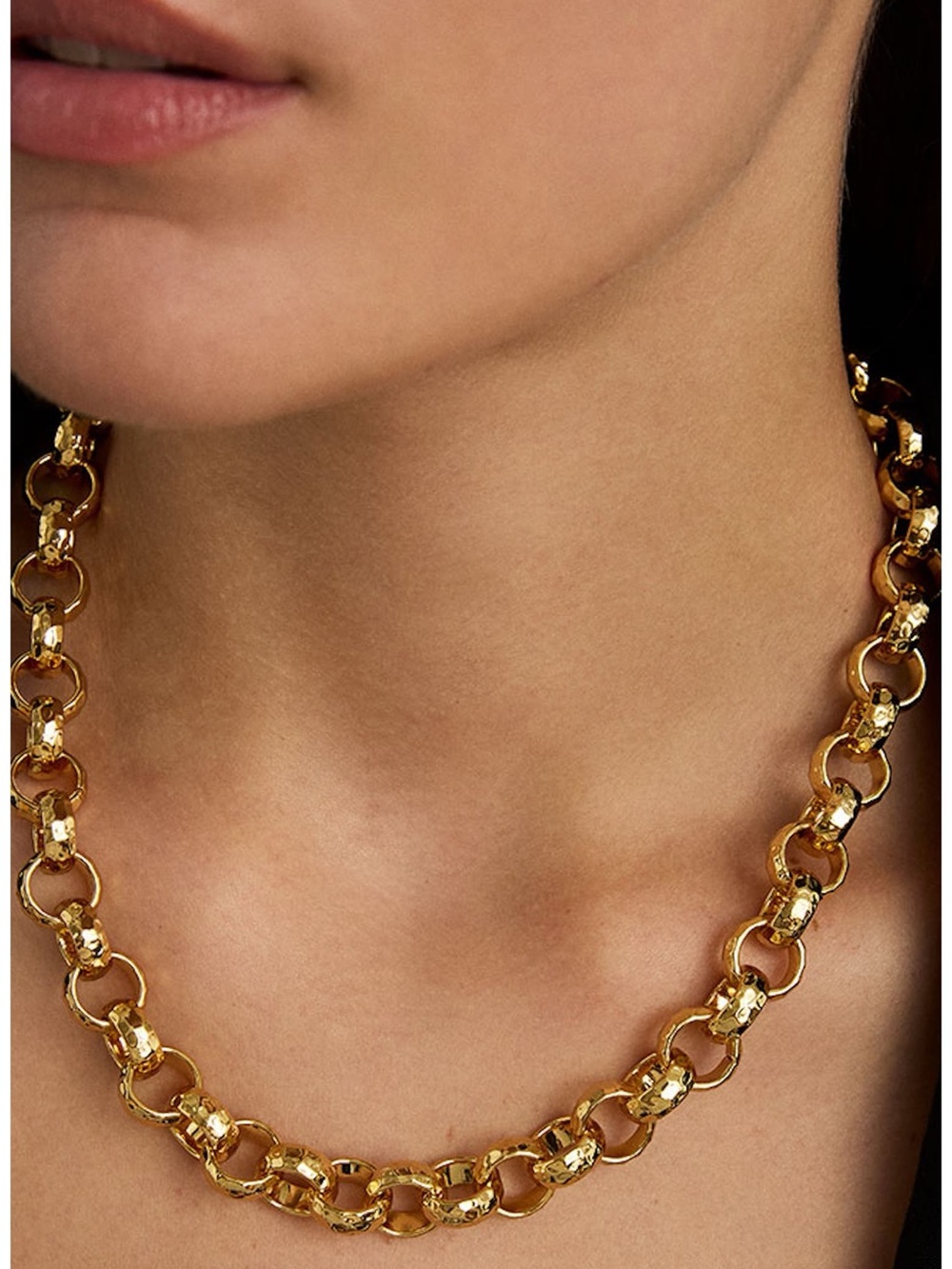 Dean Davidson Nairobi Statement Chain Link Necklace 22k Gold Plate NWOT